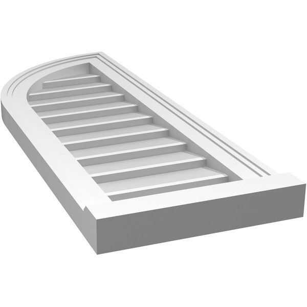 Ekena Millwork Quarter Round Top Left Surface Mount PVC Gable Vent w/ 2"W x 2"P Brickmould Sill Frame, 12"W x 32"H - GVPQL12X3203SN