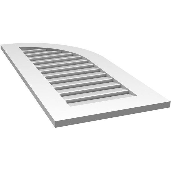 Ekena Millwork Quarter Round Top Right Surface Mount PVC Gable Vent w/ 3-1/2"W x 1"P Standard Frame, 18"W x 40"H - GVPQR18X4001SF
