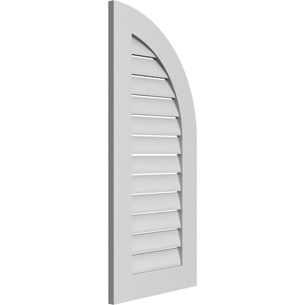 Ekena Millwork Quarter Round Top Right Surface Mount PVC Gable Vent w/ 3-1/2"W x 1"P Standard Frame, 18"W x 40"H - GVPQR18X4001SF