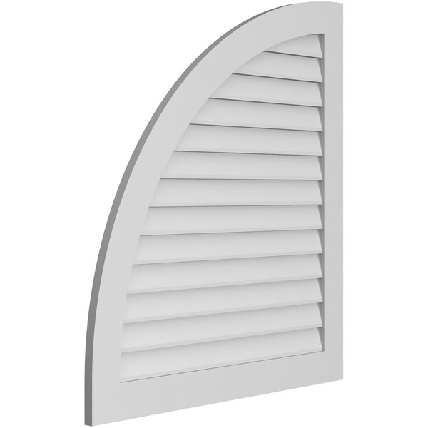 Ekena Millwork Quarter Round Top Left Surface Mount PVC Gable Vent w/ 3-1/2"W x 1"P Standard Frame, 38"W x 42"H - GVPQL38X4201SN