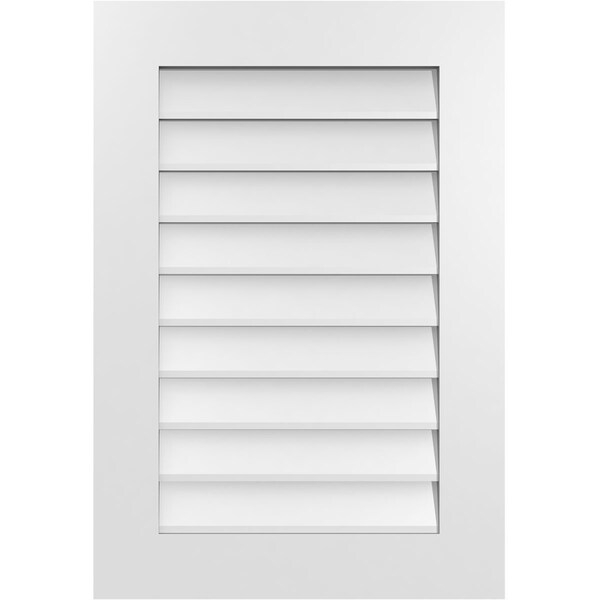 Ekena Millwork Vertical Surface Mount PVC Gable Vent: Non-Functional, w/ 3-1/2"W x 1"P Standard Frame, 22"W x 32"H - GVPVE22X3201SN