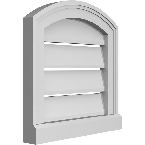 Ekena Millwork Arch Top Surface Mount PVC Gable Vent w/ 2"W x 2"P Brickmould Sill Frame, 14"W x 42"H - GVPAR14X4203SN