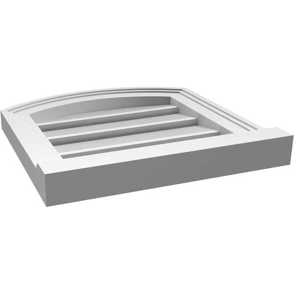 Ekena Millwork Arch Top Surface Mount PVC Gable Vent w/ 2"W x 2"P Brickmould Sill Frame, 14"W x 42"H - GVPAR14X4203SN