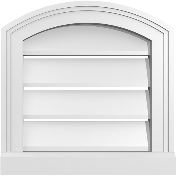 Ekena Millwork Arch Top Surface Mount PVC Gable Vent w/ 2"W x 2"P Brickmould Sill Frame, 14"W x 42"H - GVPAR14X4203SN