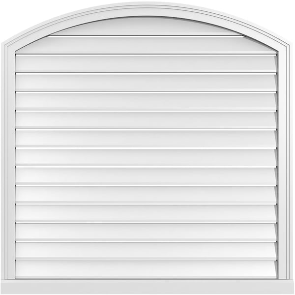 Ekena Millwork Arch Top Surface Mount PVC Gable Vent w/ 2"W x 2"P Brickmould Sill Frame, 40"W x 42"H - GVPAR40X4203SN