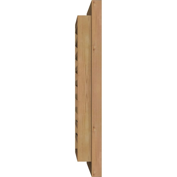 Ekena Millwork Vertical Gable Vent Functional, Western Red Cedar Gable Vent w/ Brick Mould Face Frame, 32"W x 24"H - GVWVE32X2400SFUWR
