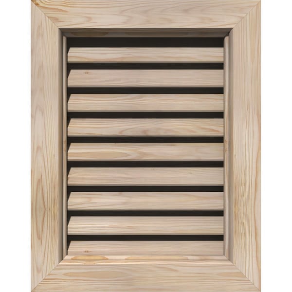 Ekena Millwork Vertical Gable Vent Primed, Functional, Pine Gable Vent w/ Brick Mould Face Frame, 18"W x 20"H - GVWVE18X2000SFPPI