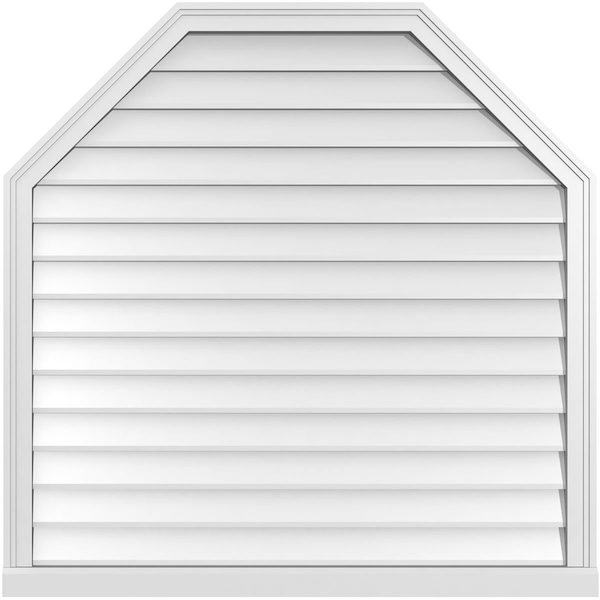Ekena Millwork Octagonal Top Surface Mount PVC Gable Vent w/ 2"W x 2"P Brickmould Sill Frame, 42"W x 42"H - GVPOT42X4203SN