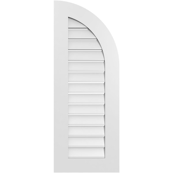 Ekena Millwork Quarter Round Top Right Surface Mount PVC Gable Vent w/ 3-1/2"W x 1"P Standard Frame, 16"W x 42"H - GVPQR16X4201SF