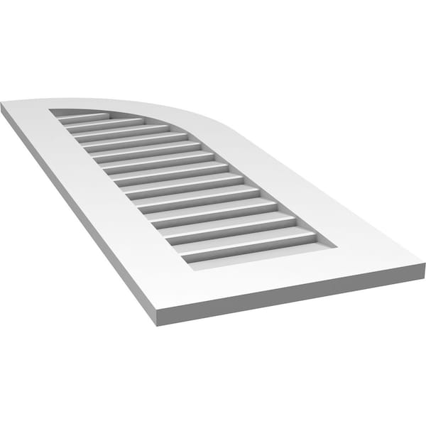 Ekena Millwork Quarter Round Top Right Surface Mount PVC Gable Vent w/ 3-1/2"W x 1"P Standard Frame, 16"W x 42"H - GVPQR16X4201SF