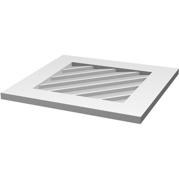 Ekena Millwork Diamond Surface Mount PVC Gable Vent: Functional, w/ 3-1/2"W x 1"P Standard Frame, 30"W x 30"H - GVPDI30X3001SF