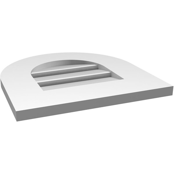 Ekena Millwork Round Top Surface Mount PVC Gable Vent: Functional, w/ 3-1/2"W x 1"P Standard Frame, 16"W x 16"H - GVPRT16X1601SF