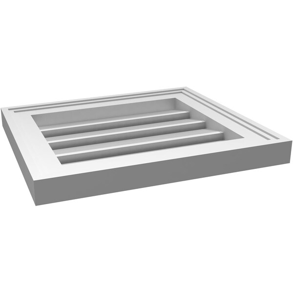 Ekena Millwork Vertical Surface Mount PVC Gable Vent: Functional, w/ 2"W x 1-1/2"P Brickmould Frame, 16"W x 14"H - GVPVE16X1402SF