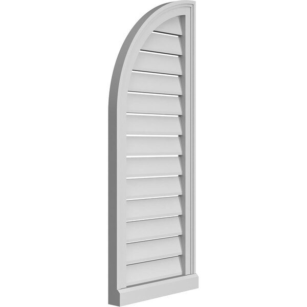 Ekena Millwork Quarter Round Top Left Surface Mount PVC Gable Vent w/ 2"W x 2"P Brickmould Sill Frame, 16"W x 40"H - GVPQL16X4003SF