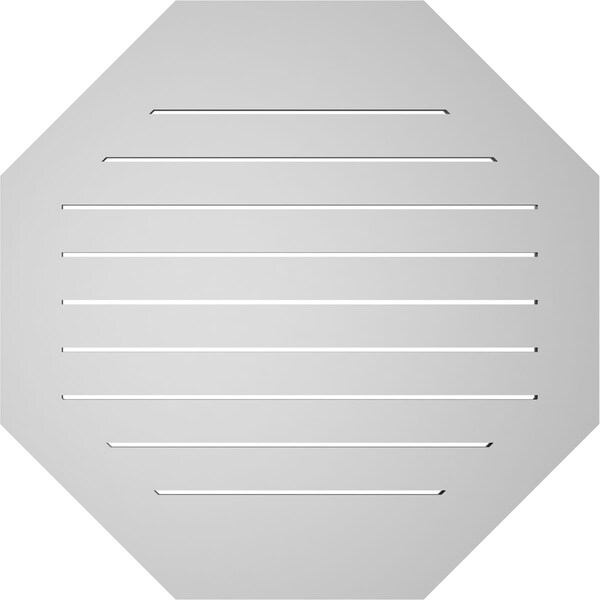 Ekena Millwork Octagonal Surface Mount PVC Gable Vent: Functional, w/ 3-1/2"W x 1"P Standard Frame, 34"W x 34"H - GVPOC34X3401SF