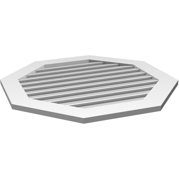 Ekena Millwork Octagonal Surface Mount PVC Gable Vent: Functional, w/ 3-1/2"W x 1"P Standard Frame, 34"W x 34"H - GVPOC34X3401SF