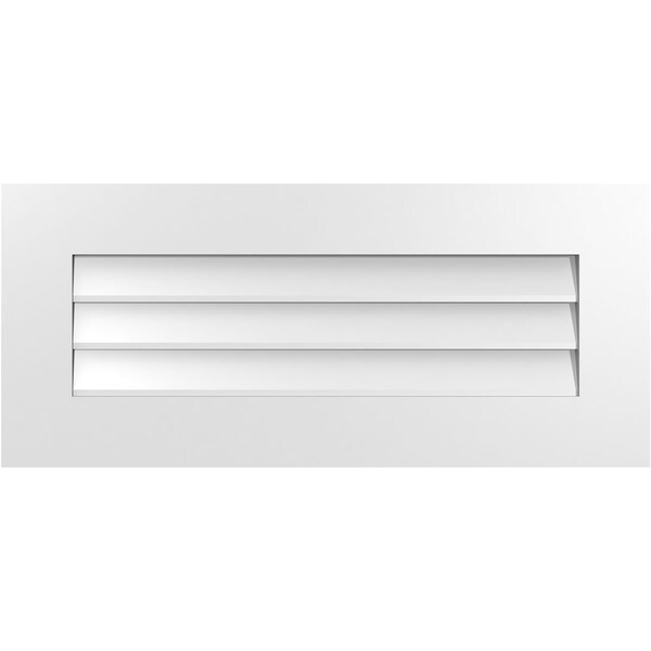 Ekena Millwork Vertical Surface Mount PVC Gable Vent: Non-Functional, w/3-1/2"W x 1"H, Standard Frame, 32"W x 14"H - GVPVE32X1401SN