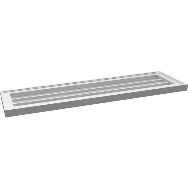 Ekena Millwork Vertical Surface Mount PVC Gable Vnt: Non-Functional, w/2"W x 1-1/2"H, Brickmould Frame, 42"W x 12"H - GVPVE42X1202SN
