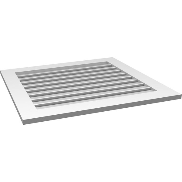 Ekena Millwork Vertical Surface Mount PVC Gable Vent: Functional, w/ 3-1/2"W x 1"P Standard Frame, 34"W x 32"H - GVPVE34X3201SF