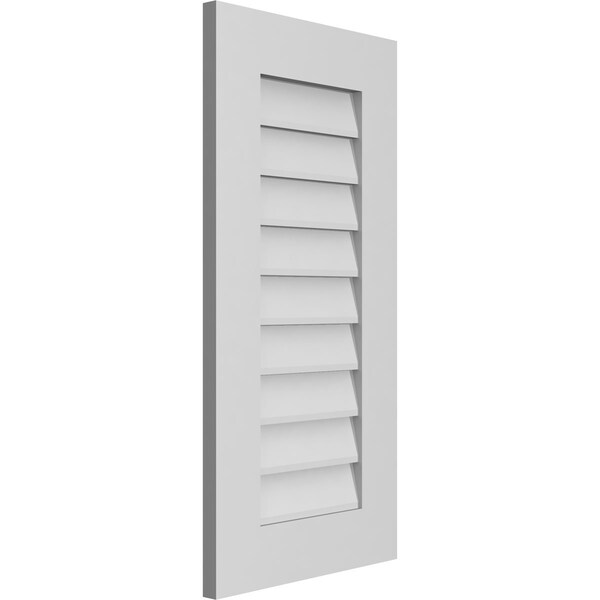 Ekena Millwork Vertical Surface Mount PVC Gable Vent: Non-Functional, w/ 3-1/2"W x 1"P Standard Frame, 16"W x 32"H - GVPVE16X3201SN