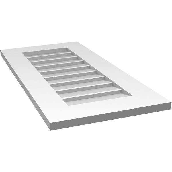 Ekena Millwork Vertical Surface Mount PVC Gable Vent: Non-Functional, w/ 3-1/2"W x 1"P Standard Frame, 16"W x 32"H - GVPVE16X3201SN