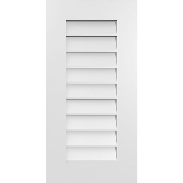 Ekena Millwork Vertical Surface Mount PVC Gable Vent: Non-Functional, w/ 3-1/2"W x 1"P Standard Frame, 16"W x 32"H - GVPVE16X3201SN
