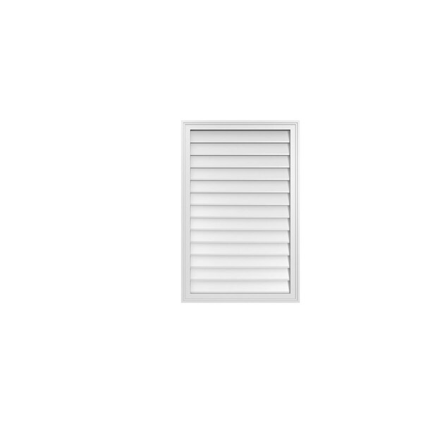 Ekena Millwork Vertical Surface Mount PVC Gable Vnt: Non-Functional, w/2"W x 1-1/2"H, Brickmould Frame, 26"W x 40"H - GVPVE26X4002SN