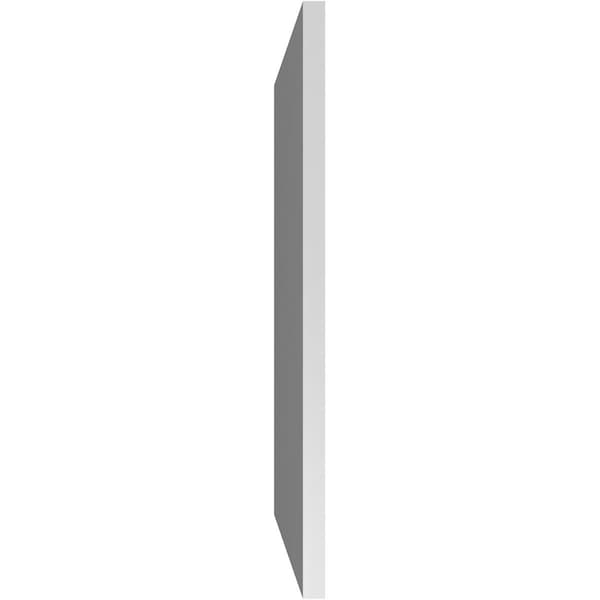 Ekena Millwork Vertical Surface Mount PVC Gable Vnt: Non-Functional, w/2"W x 1-1/2"H, Brickmould Frame, 26"W x 40"H - GVPVE26X4002SN