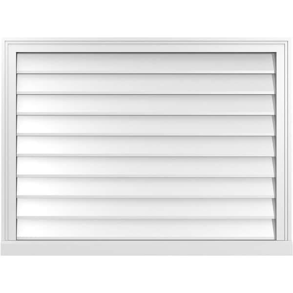 Ekena Millwork Vertical Surface Mount PVC Gable Vent w/ 2"W x 2"H , Brickmould Sill Frame, 40"W x 30"H - GVPVE40X3003SN