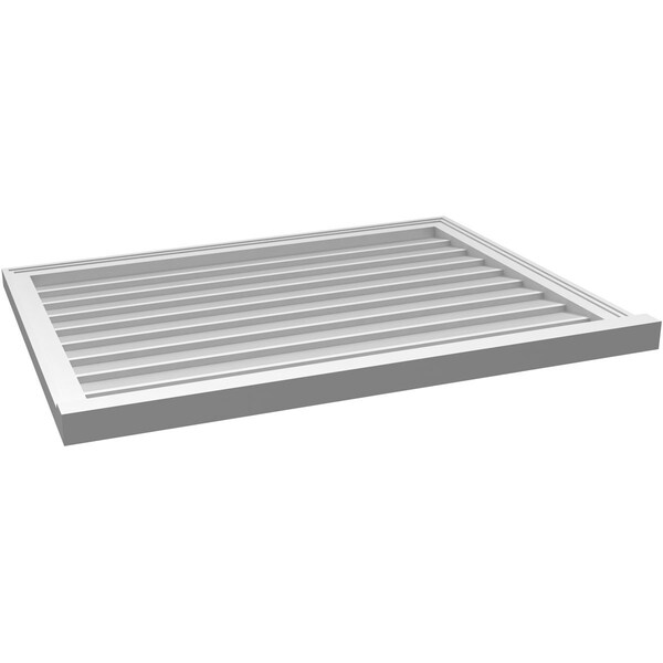 Ekena Millwork Vertical Surface Mount PVC Gable Vent w/ 2"W x 2"H , Brickmould Sill Frame, 40"W x 30"H - GVPVE40X3003SN