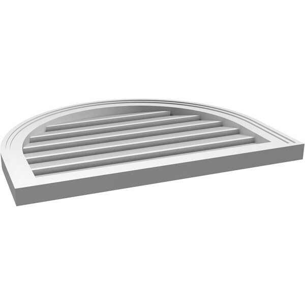 Ekena Millwork Round Top Surface Mount PVC Gable Vent: Functional, w/ 2"W x 1-1/2"P Brickmould Frame, 26"W x 20"H - GVPRT26X2002SF