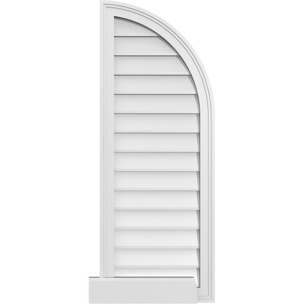 Ekena Millwork Quarter Round Top Right Surface Mount PVC Gable Vent w/ 2"W x 2"P Brickmould Sill Frame, 16"W x 42"H - GVPQR16X4203SN