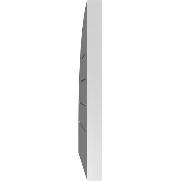 Ekena Millwork Quarter Round Top Right Surface Mount PVC Gable Vent w/ 2"W x 1-1/2"P Brickmould Frame, 14"W x 18"H - GVPQR14X1802SF
