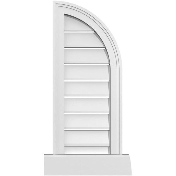 Ekena Millwork Quarter Round Top Right Surface Mount PVC Gable Vent w/ 2"W x 2"P Brickmould Sill Frame, 12"W x 30"H - GVPQR12X3003SF