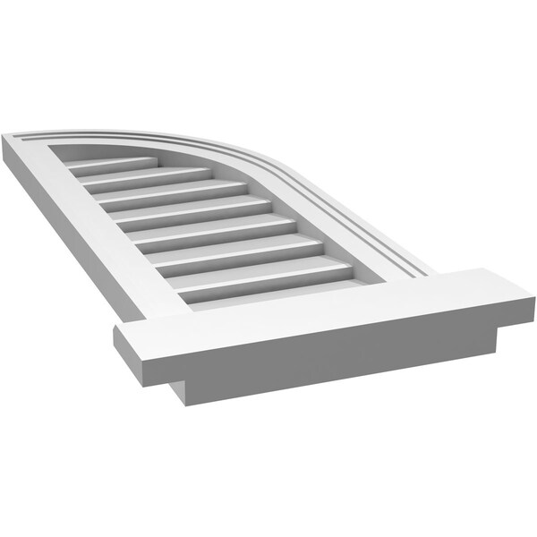 Ekena Millwork Quarter Round Top Right Surface Mount PVC Gable Vent w/ 2"W x 2"P Brickmould Sill Frame, 12"W x 30"H - GVPQR12X3003SF