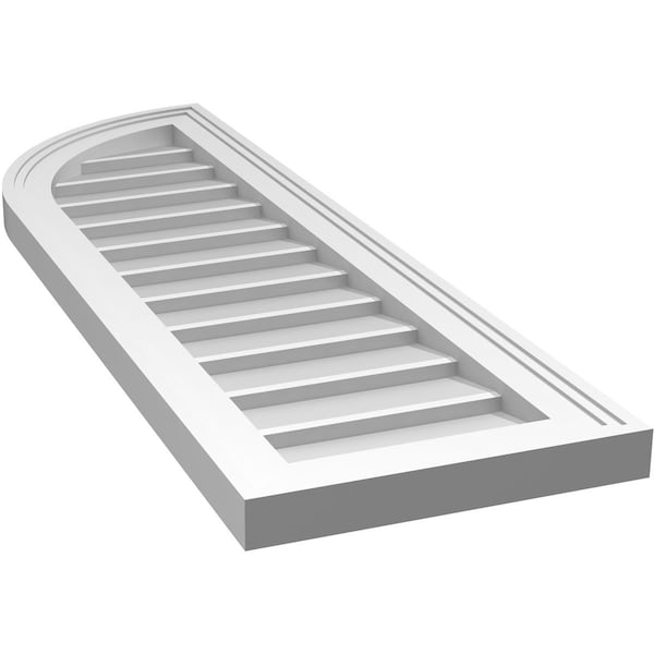 Ekena Millwork Quarter Round Top Left Surface Mount PVC Gable Vent w/ 2"W x 1-1/2"P Brickmould Frame, 12"W x 38"H - GVPQL12X3802SN