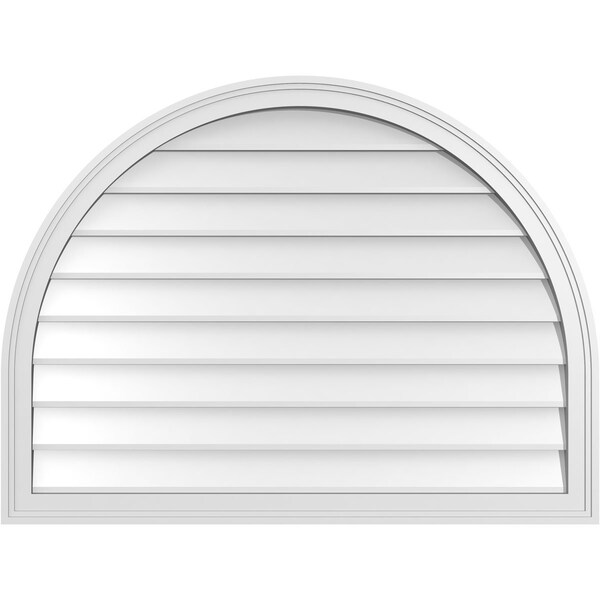 Ekena Millwork Round Top Surface Mount PVC Gable Vent w/ 2"W x 1-1/2"P Brickmould Frame, 40"W x 30"H - GVPRT40X3002SN