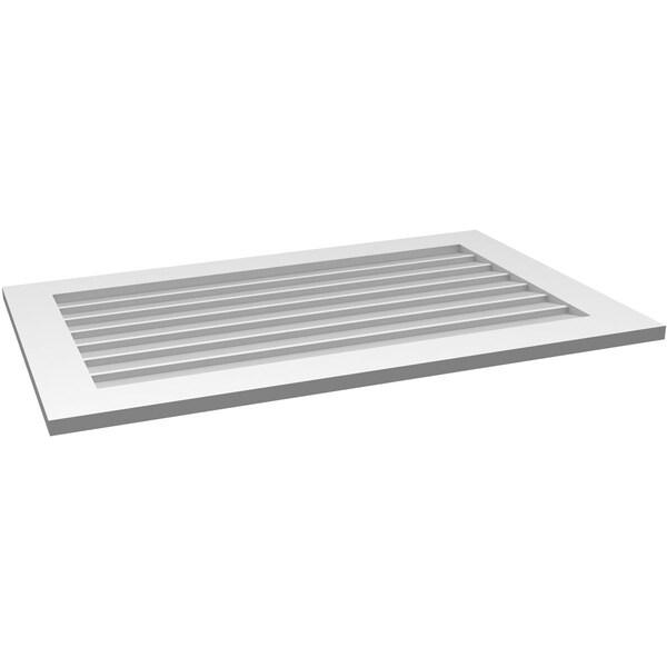Ekena Millwork Vertical Surface Mount PVC Gable Vent: Non-Functional, w/3-1/2"W x 1"H, Standard Frame, 42"W x 26"H - GVPVE42X2601SN