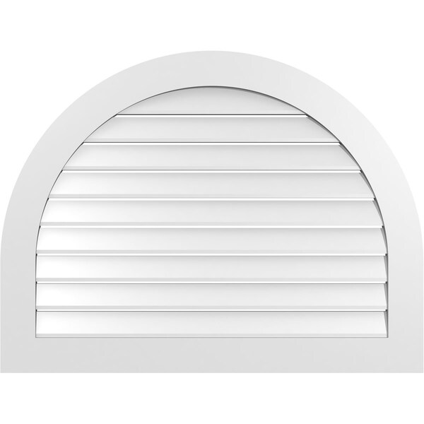 Ekena Millwork Round Top Surface Mount PVC Gable Vent: Functional, w/ 3-1/2"W x 1"P Standard Frame, 42"W x 32"H - GVPRT42X3201SF