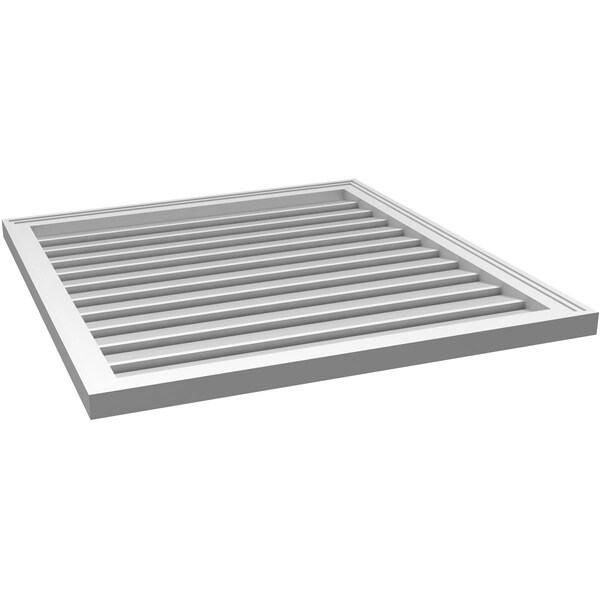 Ekena Millwork Vertical Surface Mount PVC Gable Vent: Functional, w/ 2"W x 1-1/2"P Brickmould Frame, 32"W x 34"H - GVPVE32X3402SF