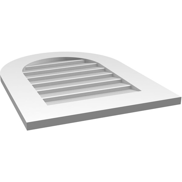 Ekena Millwork Round Top Surface Mount PVC Gable Vent: Non-Functional, w/ 3-1/2"W x 1"P Standard Frame, 20"W x 26"H - GVPRT20X2601SN