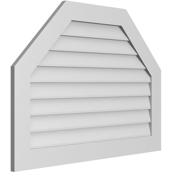 Ekena Millwork Octagonal Top Surface Mount PVC Gable Vent w/ 3-1/2"W x 1"P Standard Frame, 42"W x 30"H - GVPOT42X3001SN