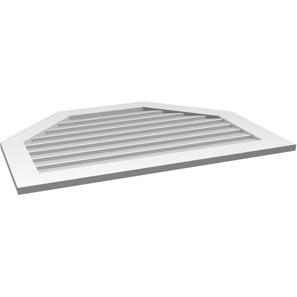 Ekena Millwork Octagonal Top Surface Mount PVC Gable Vent w/ 3-1/2"W x 1"P Standard Frame, 42"W x 30"H - GVPOT42X3001SN
