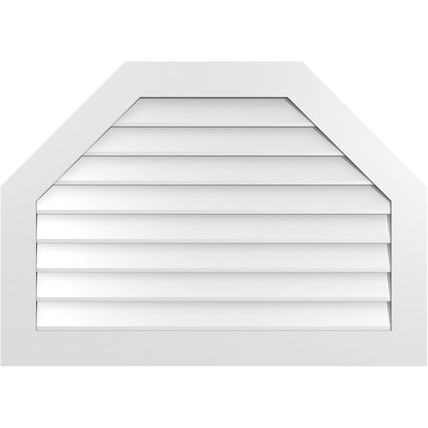 Ekena Millwork Octagonal Top Surface Mount PVC Gable Vent w/ 3-1/2"W x 1"P Standard Frame, 42"W x 30"H - GVPOT42X3001SN