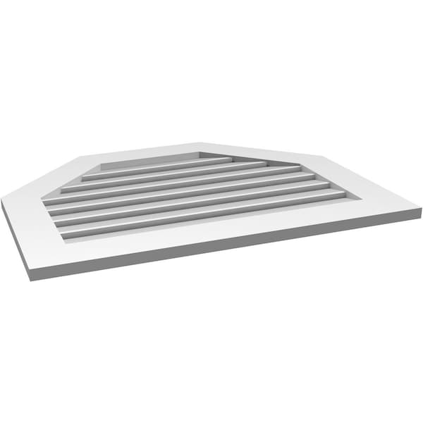 Ekena Millwork Octagonal Top Surface Mount PVC Gable Vent: Functional, w/ 3-1/2"W x 1"P Standard Frame, 34"W x 26"H - GVPOT34X2601SF