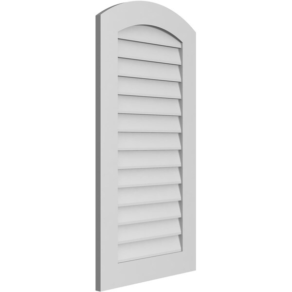 Ekena Millwork Arch Top Surface Mount PVC Gable Vent: Functional, w/ 3-1/2"W x 1"P Standard Frame, 22"W x 42"H - GVPAR22X4201SF