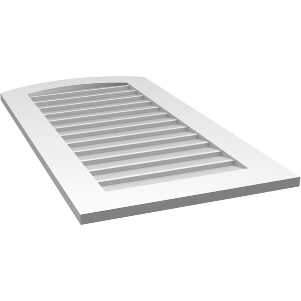 Ekena Millwork Arch Top Surface Mount PVC Gable Vent: Functional, w/ 3-1/2"W x 1"P Standard Frame, 22"W x 42"H - GVPAR22X4201SF