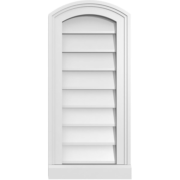 Ekena Millwork Arch Top Surface Mount PVC Gable Vent: Functional, w/ 2"W x 2"P Brickmould Sill Frame, 12"W x 26"H - GVPAR12X2603SF