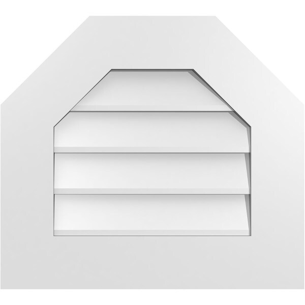 Ekena Millwork Octagonal Top Surface Mount PVC Gable Vent w/ 3-1/2"W x 1"P Standard Frame, 20"W x 18"H - GVPOT20X1801SN