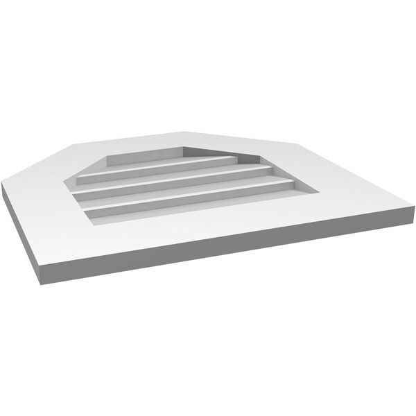 Ekena Millwork Octagonal Top Surface Mount PVC Gable Vent w/ 3-1/2"W x 1"P Standard Frame, 20"W x 18"H - GVPOT20X1801SN